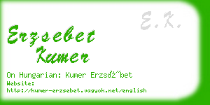 erzsebet kumer business card
